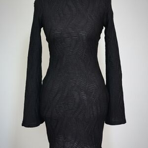 ✨ Stunning Textured Long-Sleeve Mini Dress ✨
